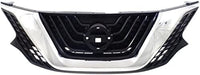 Front Grille Chrome Shell With Primed Insert Plastic Direct Replacement Compatible With 2015-2018 Nissan Murano NI1200278 623109UA8A