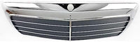 Front Grille Chrome Shell & Gray Insert Direct Replacement Compatible With 1986-1993 Mercedes Benz E-Class MB1200129 1248800783