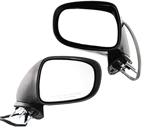 Set Of 2 Front Power Mirror Manual Folding Heated Primed Plastic Left Driver & Right Passenger Side Direct Replacement Compatible With 2006-2008 Lexus IS350 / IS250