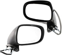 Set Of 2 Front Power Mirror Manual Folding Heated Primed Plastic Left Driver & Right Passenger Side Direct Replacement Compatible With 2006-2008 Lexus IS350 / IS250
