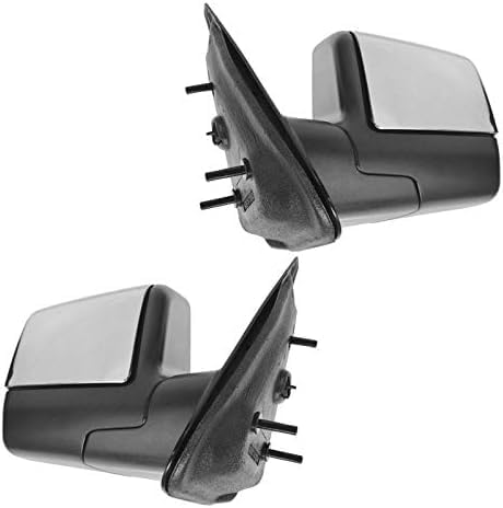 Set of 2 Front Mirror Manual Folding Non-Heated Chrome Plastic Right Passenger & Left Driver Side Direct Replacement Compatible With 2006-2011 Ford Ranger FO1320315 FO1321315
