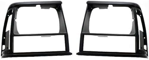 Front Head Light Door Bezels Primed Plastic Right Passenger & Left Driver Side Direct Replacement Compatible With Jeep Cherokee 1991-1996 / Comanche 1991-1992 CH2513124 CH2512124
