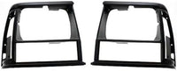 Front Head Light Door Bezels Primed Plastic Right Passenger & Left Driver Side Direct Replacement Compatible With Jeep Cherokee 1991-1996 / Comanche 1991-1992 CH2513124 CH2512124