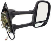 Set of 2 Front Power Towing Mirror Manual Folding Non-Heated Textured Right Passenger & Left Driver Side Direct Replacement Compatible With 1999-2007 Ford F-Series Super Duty