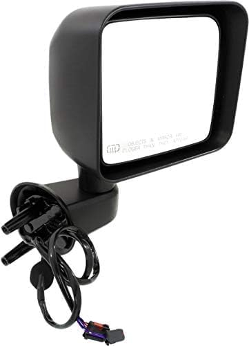 Front Power Mirror Manual Folding Heated Textured Right Passenger Side Direct Replacement Compatible With 2015-2018 Jeep Wrangler CH1321390 68249846AD 68249846AC