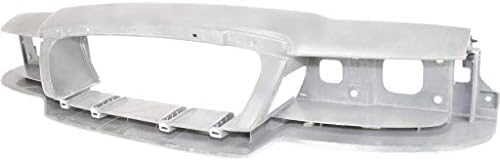 Front Header Panel Thermoplastic And Fiberglass + Grille Chrome Shell & Primed Insert Direct Replacement Compatible With 1998-2002 Mercury Grand Marquis FO1220214 FO1200353