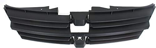 Front Grille Textured Dark Gray Shell And Insert Plastic Direct Replacement Compatible With 2008-2010 Dodge Grand Caravan CH1200310 5113126AA