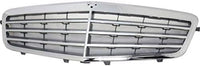 Front Grille Assembly Chrome Shell with Gray Insert Plastic Direct Replacement Compatible With 2010-2013 Mercedes Benz E-Class MB1200149 21288008839040