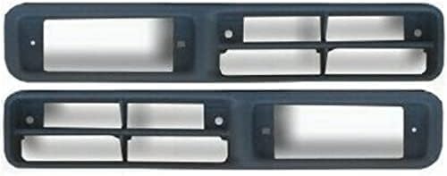 Front Bumper Brackets + Fog Light Molding Bezels Primed Left Driver & Right Passenger Side Direct Replacement Compatible With 1995-1997 Nissan Pickup