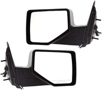 Set Of 2 Front Power Mirror Manual Folding Non-Heated Textured Left Driver & Right Passenger Side Direct Replacement Compatible With 2006-2011 Ford Ranger FO1320282 FO1321282