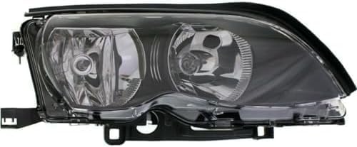 Set Of 2 Front Headlight Assembly Halogen With Black Interior Right Passenger & Left Driver Side Direct Replacement Compatible With 2002-2005 BMW 3-Series BM2502122 BM2503122