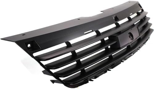 Front Bumper Upper Grille Shell And Insert & Molding Chrome Plastic Direct Replacement Compatible With 2006-2008 Chevrolet Malibu GM1200558 GM1210110 15266336 15853884