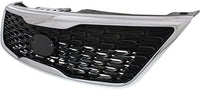 Front Grille Primed Shell And Insert Plastic With Chrome Molding Direct Replacement Compatible With 2014-2015 Kia Sorento KI1200155 863501U500