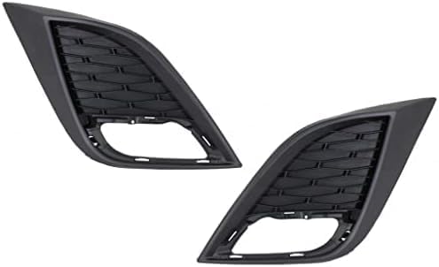 Set Of 2 Front Fog Light Molding Primed Left Driver & Right Passenger Side Direct Replacement Compatible With 2010-2011 Mazda 3 MA1039106 MA1038106 BBN250C11C BBN250C21C