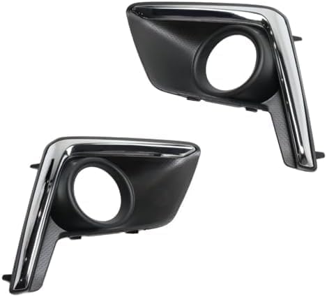 Set Of 2 Front Fog Light Molding Textured With Chrome Trim Left Driver & Right Passenger Side Direct Replacement Compatible With 2016-2017 Subaru Crosstrek SU1039112 SU1038112