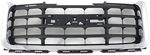 Front Grille Chrome Shell With Textured Gray Insert Direct Replacement Compatible With 2007-2010 GMC Sierra GM1200613 25825523