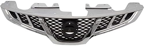 Front Grille Chrome Shell With Primed Insert Plastic Direct Replacement Compatible With 2011-2014 Nissan Murano NI1200270 623101SZ0B