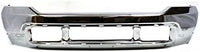Front Bumper Chrome Steel With Holes For Lower Cover + Upper Valance Textured Direct Replacement Compatible With 1999-2004 Ford F-Series Super Duty/Excursion FO1002375 FO1095176