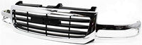 Front Grille Chrome Shell & Primed Insert Direct Replacement Compatible With 2003-2006 GMC Sierra 1500/2003-2004 2500 GM1200475 19130791