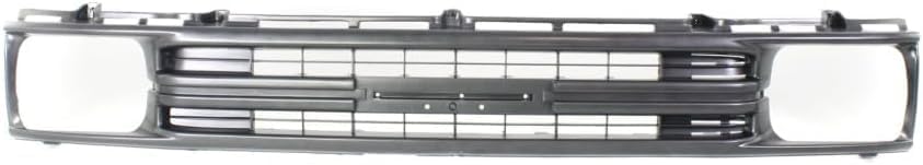 Front Grille Assembly Painted Silver Shell And Insert Plastic Direct Replacement Compatible With 1989-1991 Toyota Pickup TO1200137 5311189135