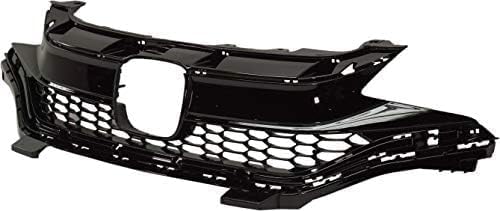 Front Bumper Upper Grille Primed Shell And Insert Plastic Direct Replacement Compatible With 2018-2020 Honda Fit HO1200237 71121T5RA50