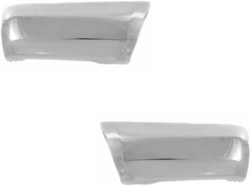 Set Of 2 Rear Bumper End Cap Chrome Steel Left Driver & Right Passenger Side Direct Replacement Compatible With 1996-2002 Toyota 4Runner TO1105103 TO1104103 5210635081 5210735071