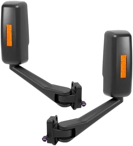 Set Of 2 Front Power Mirrors Manual Folding Heated Primed Right & Left Side Direct Replacement Compatible With 2003-2009 GMC C4500 Topkick/Chevrolet Kodiak GM1320687 GM1321687