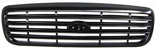 Front Grille Painted Black Shall And Insert Direct Replacement Compatible With 1999-2000 Ford Crown Victoria FO1200379 XW7Z8200AAA
