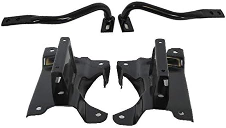 Front Bumper Brackets + Extension And Outer Brace Support Steel Right Passenger & Left Driver Side Direct Replacement Compatible With 2007-2013 Chevrolet Silverado 1500 GM1066180