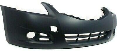 Front Bumper Primed Plastic + Head Lights + Fog Lamp Molding Left Driver & Right Passenger Side Direct Replacement Compatible with 2010-2012 Nissan Altima