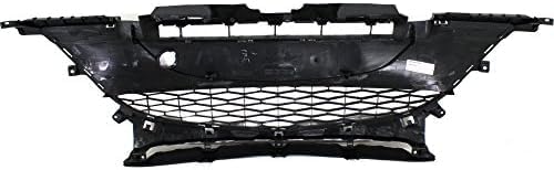 Front Bumper Grille Textured Gray Plastic Direct Replacement Compatible With 2010-2011 Mazda 3 MA1036112 BBM4501T1H