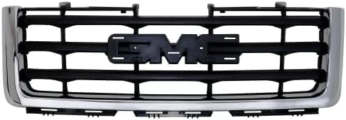 Front Grille Chrome Shell With Painted Black Insert Direct Replacement Compatible With 2007-2013 GMC Sierra 1500 GM1200573 22761792