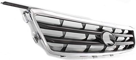 Front Grille Assembly Chrome Shell with Painted Silver Black Insert Plastic Direct Replacement Compatible With 2000-2001 Toyota Camry TO1200225 53111AA020