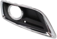 Set Of 2 Front Fog Light Plastic Moldings With Chrome Trim Left Driver & Right Passenger Side Direct Replacement Compatible With 2013-2015 Chevrolet Malibu / 2016 Limited