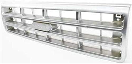 Front Grille Assembly Painted Silver Shell And Insert Direct Replacement Compatible With 1989-1991 Ford F-Series FO1200142 E9TZ8200C