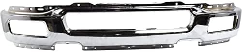 Front Bumper Face Bar Chrome Steel + Upper Cover Primed Direct Replacement Compatible With 2004-2006 Ford F-150 FO1000561 FO1002390 4L3Z17D957DA 4L3Z17757BA