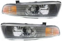Set Of 2 Front Head Light Assembly Plastic Left Driver & Right Passenger Side Direct Replacement Compatible With 2002-2003 Mitsubishi Galant MI2502122 MI2503122 MR972843 MR972844