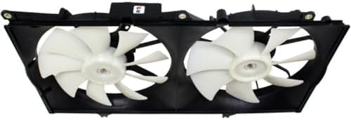 Front Radiator Dual Fan Assembly Plastic Direct Replacement Compatible with 2002-2003 Lexus ES300 / 2002-2006 Toyota Camry TO3115129 163630A180 167110A170 163610A120
