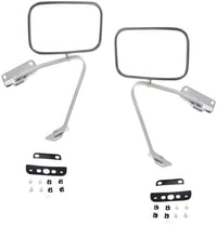 Set of 2 Front Mirror Manual Folding Non-Heated Polished Right Passenger & Left Driver Side Direct Replacement Compatible With 1987-1991 Ford F-Series FO1320102 FO1321102