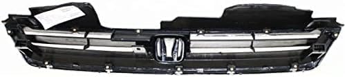 Front Grille Chrome Shell With Textured Insert Plastic Direct Replacement Compatible With 1994-1997 Honda Accord HO1200136 75101SV4902