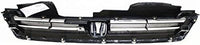 Front Grille Chrome Shell With Textured Insert Plastic Direct Replacement Compatible With 1994-1997 Honda Accord HO1200136 75101SV4902