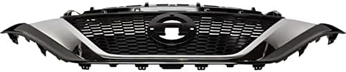 Front Grille Primed Insert Plastic With Chrome Molding Direct Replacement Compatible With 2017-2019 Nissan Versa Note NI1200290 623109ME0A