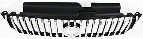 Front Grille Assembly Primed Shell With Chrome Insert Plastic Direct Replacement Compatible With 2005-2007 Mercury Mariner FO1200468 5E6Z8200AA