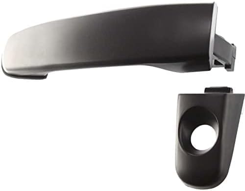 Front Exterior Door Handle Smooth Black with Keyhole Left Side Direct Replacement Compatible with 2004-2008 Chevrolet Malibu / 2006-2011 HHR FDH010147 22672194 22672201
