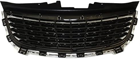 Front Grille Assembly Plastic Chrome Shell With Textured Insert Direct Replacement Compatible With 2011-2016 Chrysler Town & Country CH1200350 68100692AB