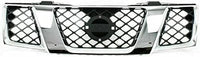 Front Grille Chrome Shell With Black Insert Direct Replacement Compatible With 2005-2007 Nissan Pathfinder / 2005-2008 Frontier NI1200217 62310EA700
