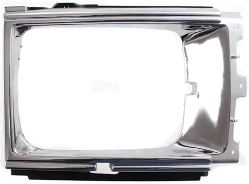 Set Of 2 Front Headlight Door Bezel Chrome Plastic Right Passenger & Left Driver Side Direct Replacement Compatible With 1984-1986 Toyota 4Runner / Pickup TO2513102 TO2512102