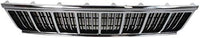 Front Grille Chrome Shell & Primed Insert Plastic Direct Replacement Compatible With 1991-1996 Jeep Cherokee CH1200196 55034046AB