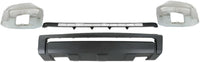 Front Bumper Cover + Grille Textured + End Caps Chrome Steel Left Driver & Right Passenger Side Direct Replacement Compatible With 2014-2021 Toyota Tundra TO1000404 TO1036147