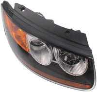 Set Of 2 Front Head Light Assembly Plastic Left Driver & Right Passenger Side Direct Replacement Compatible With 2007-2008 Hyundai Santa Fe HY2502139 HY2503139 921010W050 921020W050